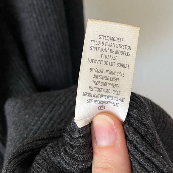 Theory Fillia Ribbed Elbow Sleeve Sweater Dress in Dark Charcoal Women's Size S - Picture 9 of 12